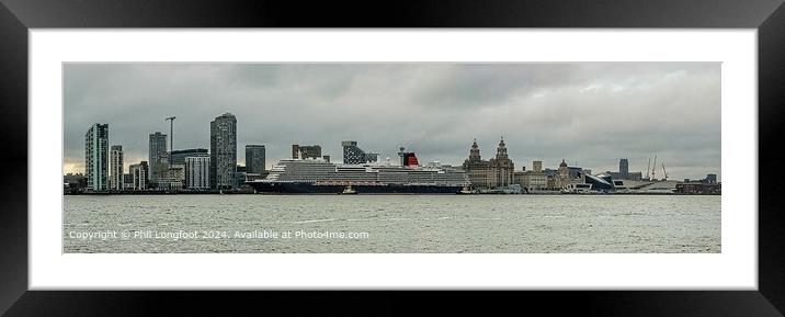 Liverpool Waterfront Cityscape Framed Mounted Print by Phil Longfoot