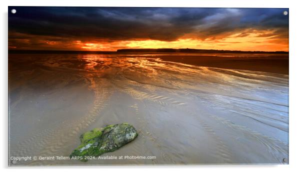 Dunnet Bay Sunset Landscape Acrylic by Geraint Tellem ARPS