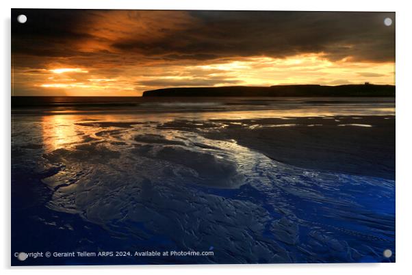 Dunnet Head Sunset Landscape Acrylic by Geraint Tellem ARPS