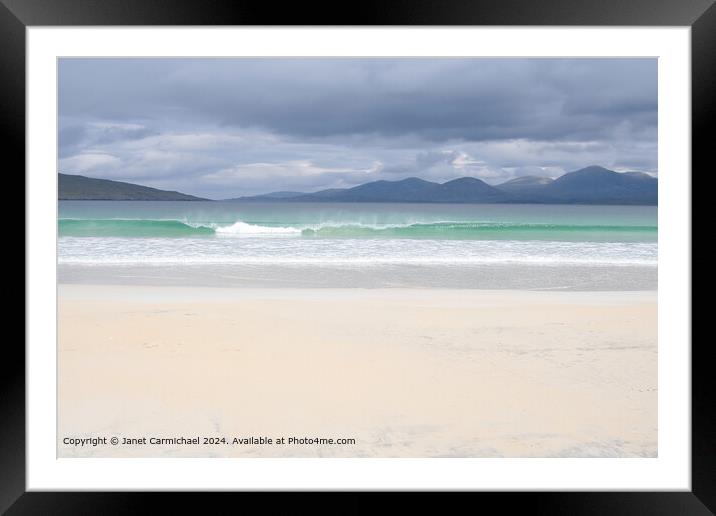 Luskentyre Beach Sand and Sea Framed Mounted Print by Janet Carmichael