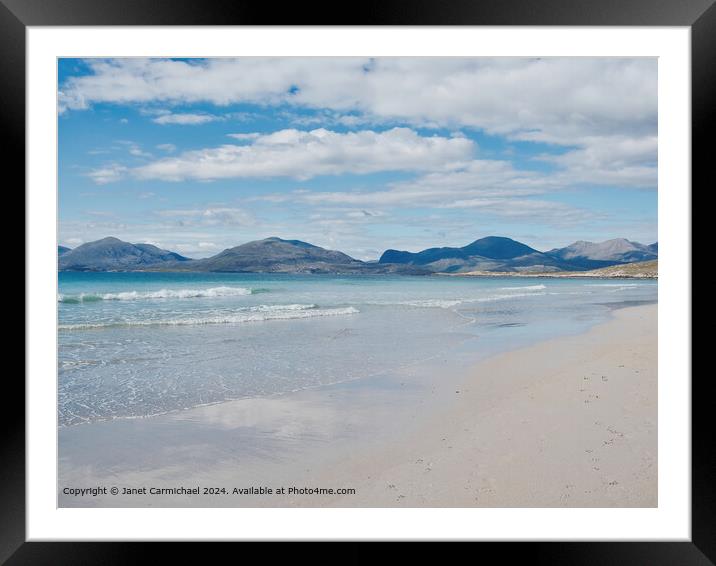 Luskentyre Beach, Sand and Sea Framed Mounted Print by Janet Carmichael