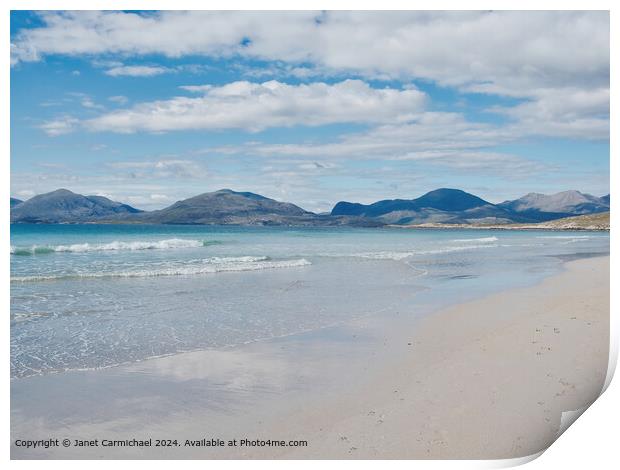 Luskentyre Beach, Sand and Sea Print by Janet Carmichael