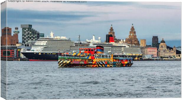 Ferry across the mersey Canvas Print by Kevin Elias