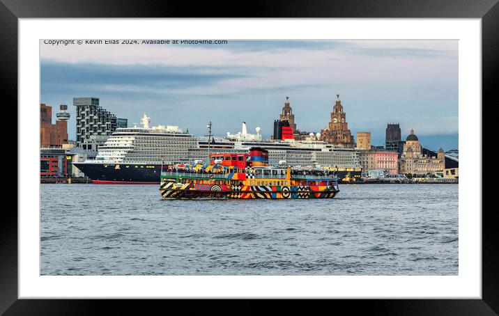 Ferry across the mersey Framed Mounted Print by Kevin Elias