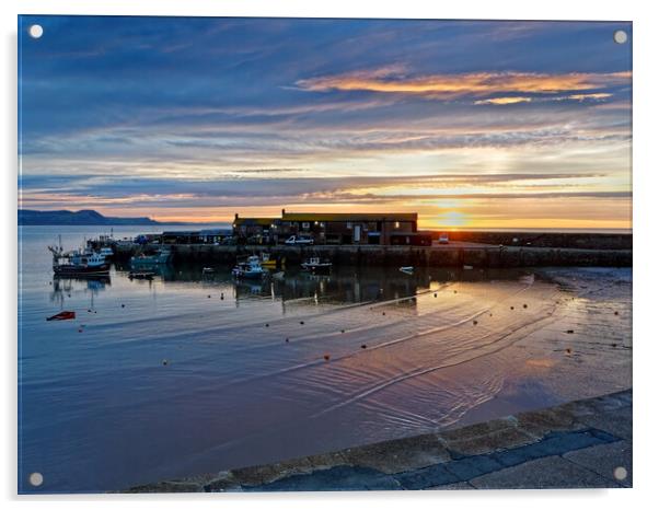 Lyme Regis Sunrise Acrylic by Darren Galpin