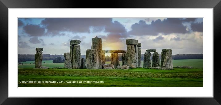 Stonehenge Framed Mounted Print by Julie Hartwig