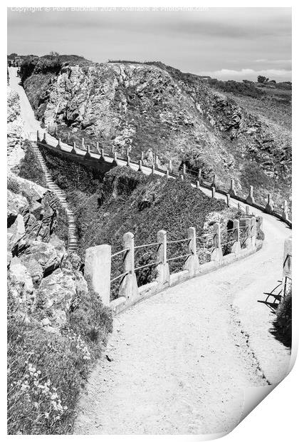 Le Coupee on Sark, Channel Islands Black and White Print by Pearl Bucknall