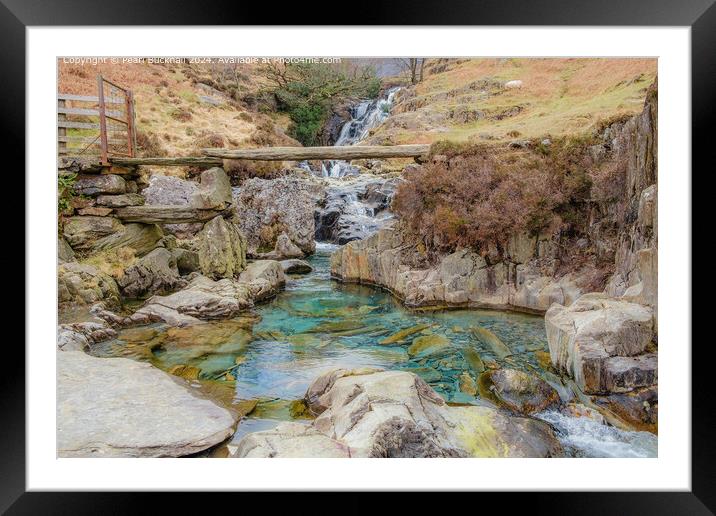 Afon Cwm Llan Waterfall on The Watkin Path Framed Mounted Print by Pearl Bucknall