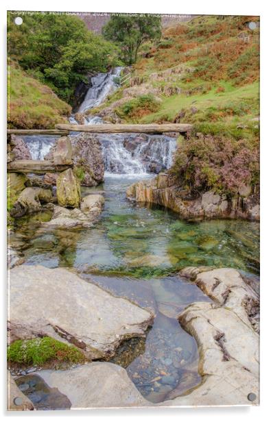 Afon Cwm Llan Waterfall on The Watkin Path Acrylic by Pearl Bucknall