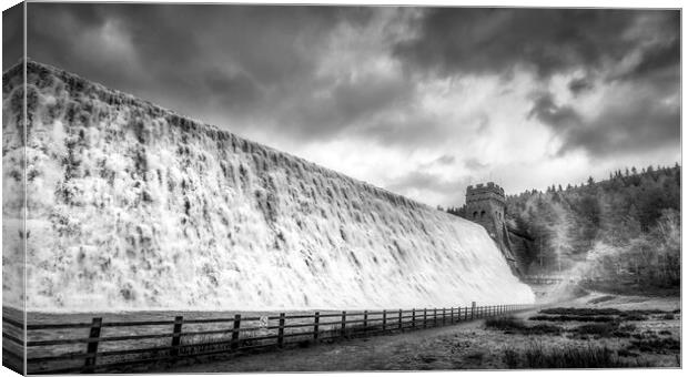 Derwent Dam Overflowing Canvas Print by Tim Hill