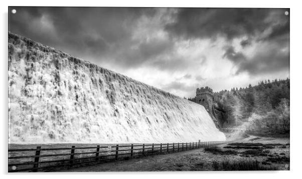 Derwent Dam Overflowing Acrylic by Tim Hill