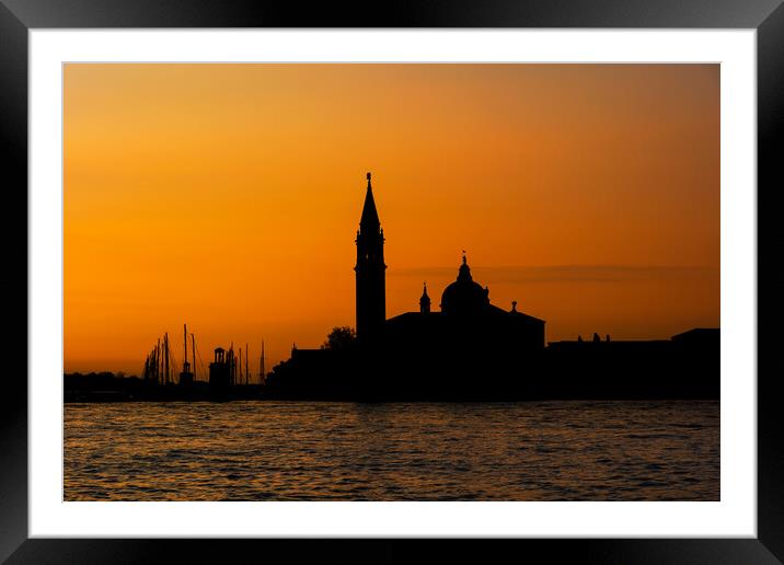 San Giorgio Maggiore Island At Sunrise Framed Mounted Print by Artur Bogacki