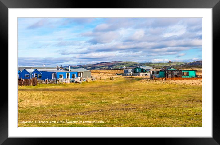 Lowsy Point Beach Huts Framed Mounted Print by Michael Birch