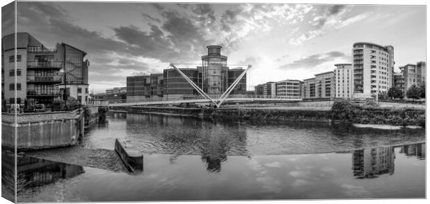 Leeds River Aire Black and White Canvas Print by Tim Hill