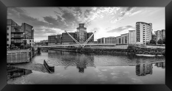 Leeds River Aire Black and White Framed Print by Tim Hill