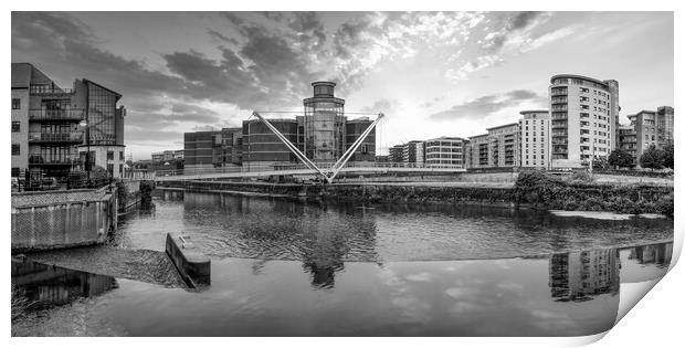 Leeds River Aire Black and White Print by Tim Hill