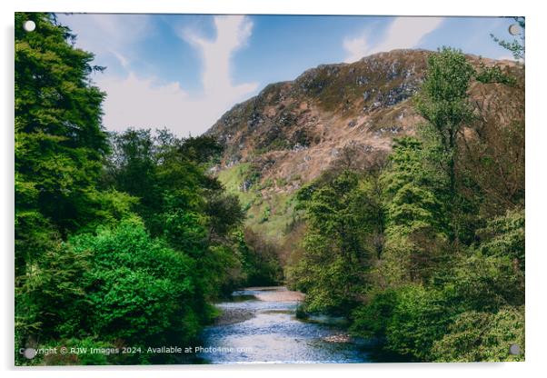 Benmore Mountain and River Landscape Acrylic by RJW Images