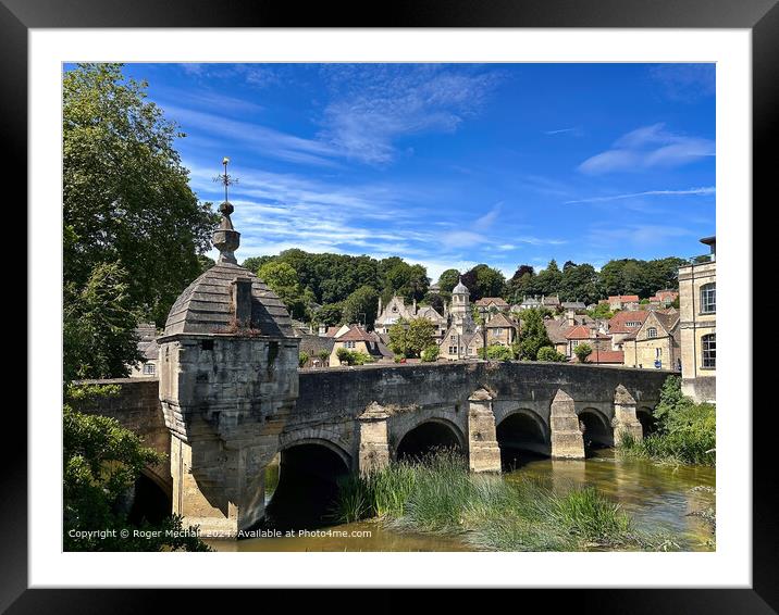Bradford on Avon and the Cotswold Stone Bridge  Framed Mounted Print by Roger Mechan