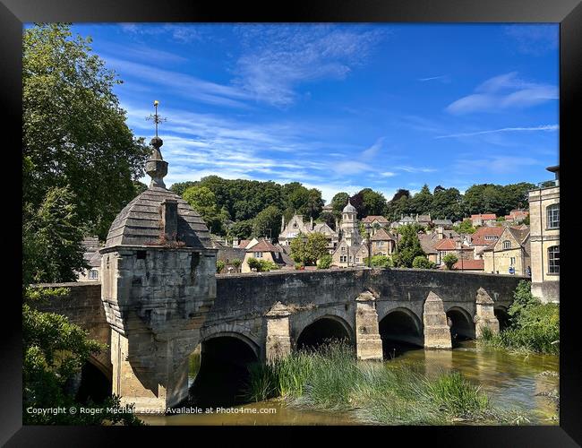 Bradford on Avon and the Cotswold Stone Bridge  Framed Print by Roger Mechan