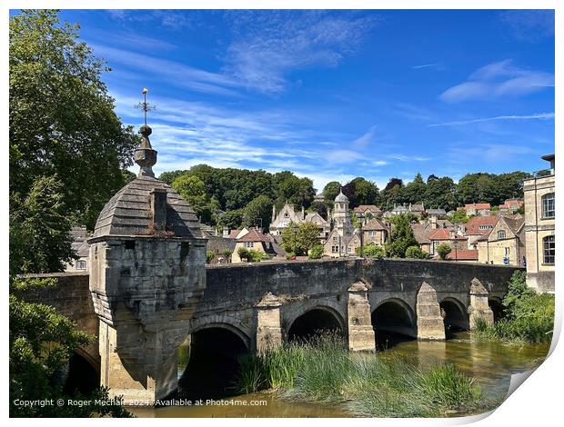 Bradford on Avon and the Cotswold Stone Bridge  Print by Roger Mechan