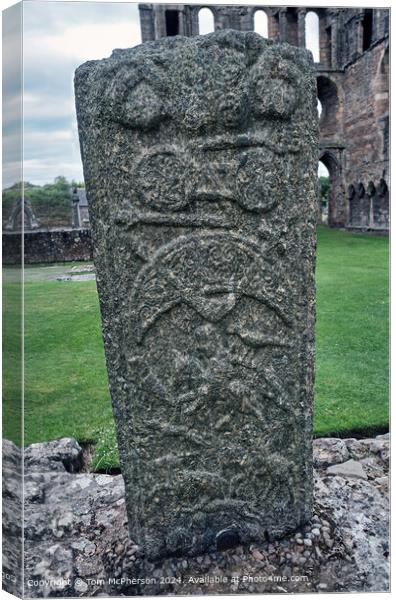 Elgin Pillar Pictish Stone  Canvas Print by Tom McPherson