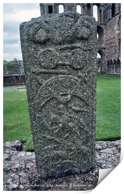 Elgin Pillar Pictish Stone  Print by Tom McPherson