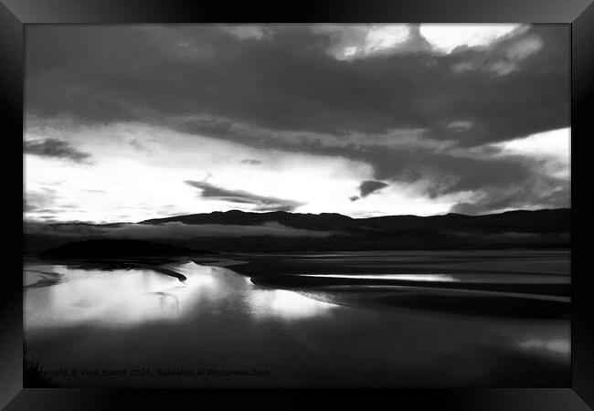 Dwyryd dawn, Portmeirion 3, mono infrared Framed Print by Paul Boizot