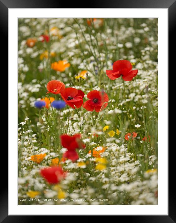 Cotswolds Flowers Landscape Framed Mounted Print by Simon Johnson