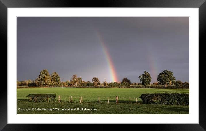 Stormy Rainbow Framed Mounted Print by Julie Hartwig