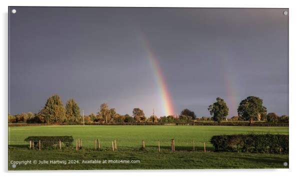 Stormy Rainbow Acrylic by Julie Hartwig