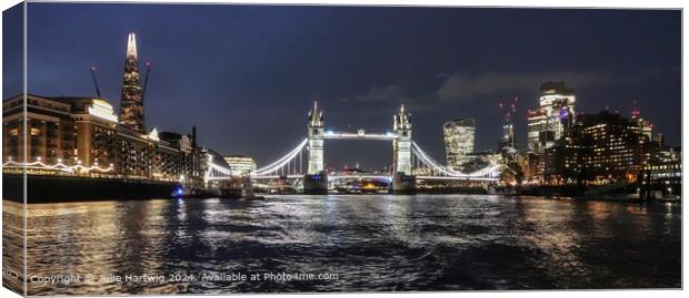 Tower Bridge by Night Canvas Print by Julie Hartwig