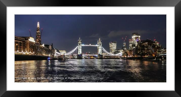 Tower Bridge by Night Framed Mounted Print by Julie Hartwig