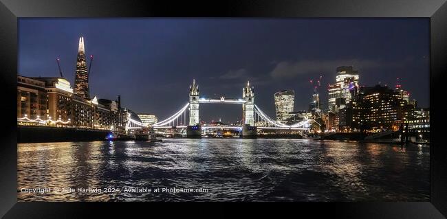 Tower Bridge by Night Framed Print by Julie Hartwig