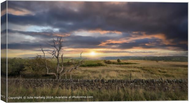 Derbyshire Sunset Canvas Print by Julie Hartwig
