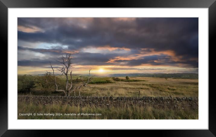 Derbyshire Sunset Framed Mounted Print by Julie Hartwig