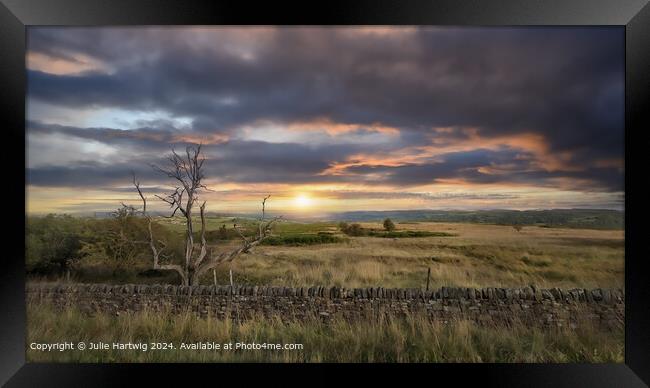 Derbyshire Sunset Framed Print by Julie Hartwig