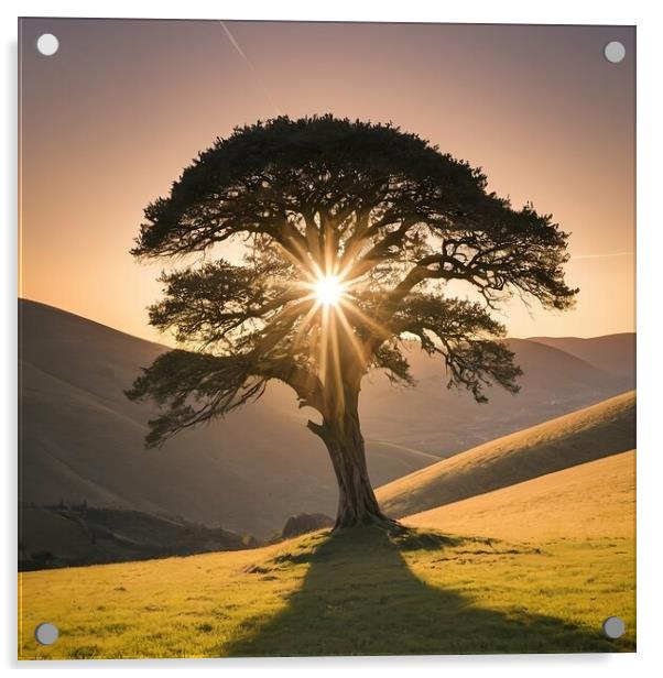 Plymouth Sunrise Tree Acrylic by Paddy 