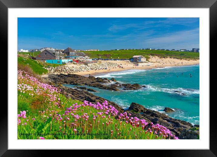 Fistral Beach Cornwall Framed Mounted Print by Alison Chambers