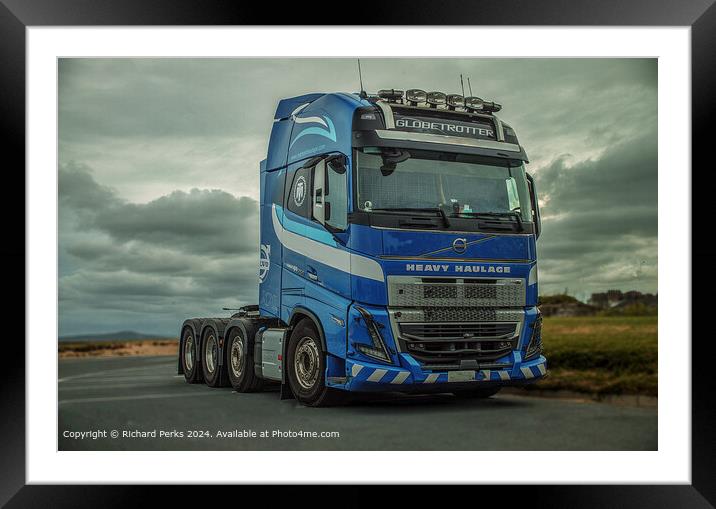 Volvo Globetrotter Truck Framed Mounted Print by Richard Perks