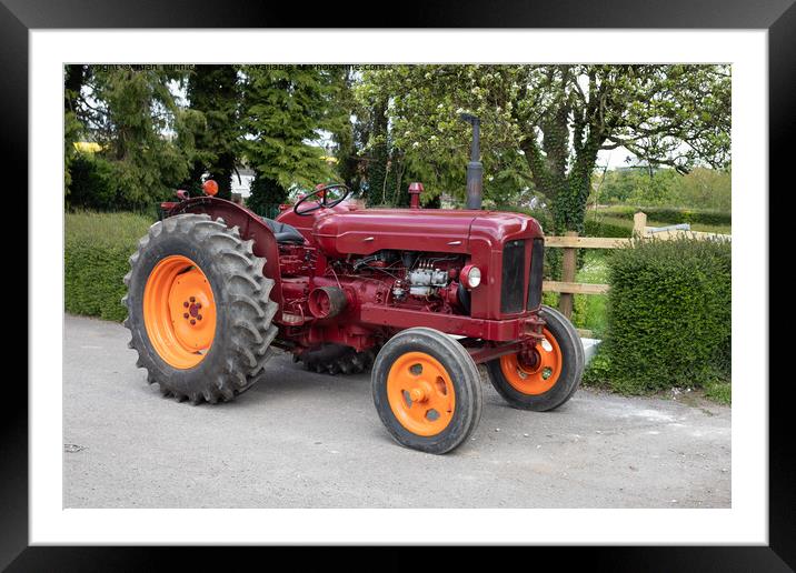 Vintage Fordson Power Major Tractor Framed Mounted Print by Alan Tunnicliffe