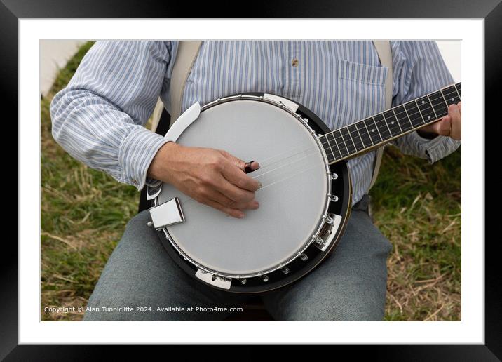 Banjo Player Hands Framed Mounted Print by Alan Tunnicliffe