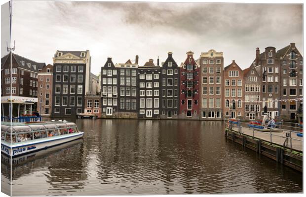  Amsterdam Tall houses Canvas Print by kathy white