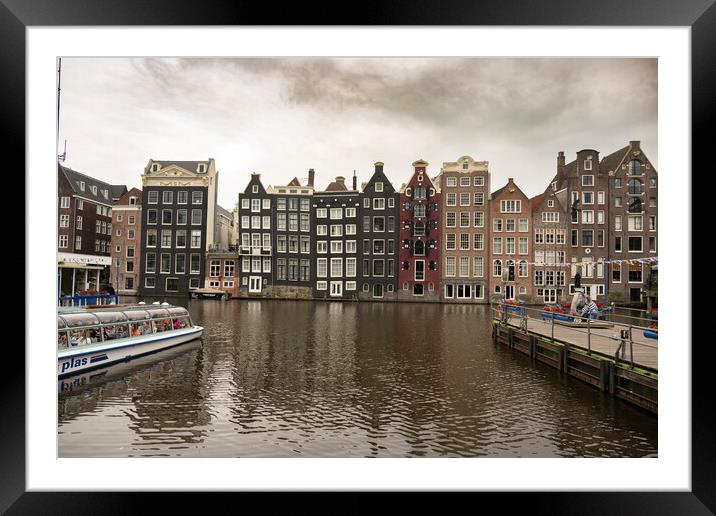  Amsterdam Tall houses Framed Mounted Print by kathy white