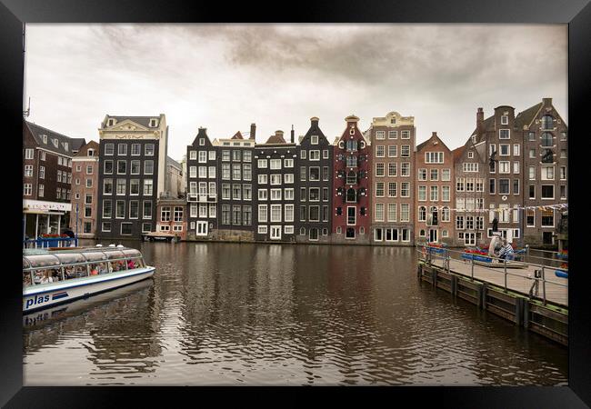  Amsterdam Tall houses Framed Print by kathy white