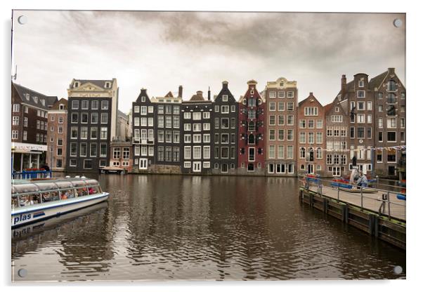  Amsterdam Tall houses Acrylic by kathy white