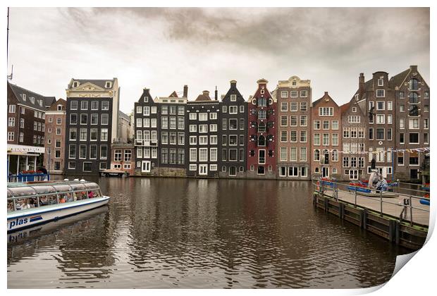  Amsterdam Tall houses Print by kathy white