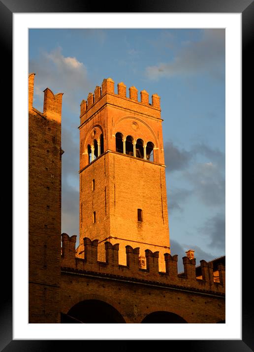 Torre dell' Arengo, Bologna Architecture Framed Mounted Print by Dietmar Rauscher