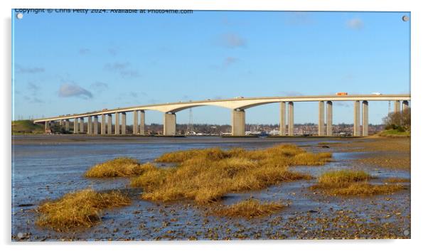 Orwell Bridge, Suffolk Acrylic by Chris Petty