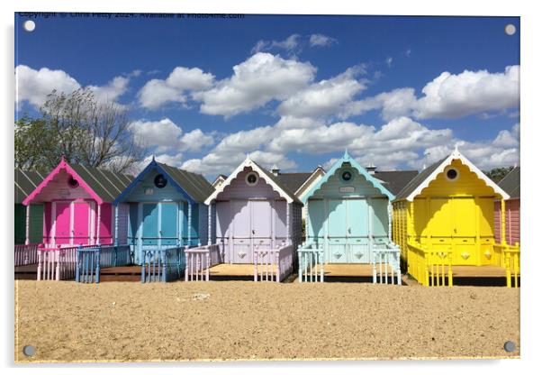 West Mersea Beach Huts, Essex Acrylic by Chris Petty