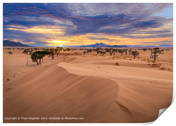 Namib Desert Sunrise Landscape Print by Theo Potgieter